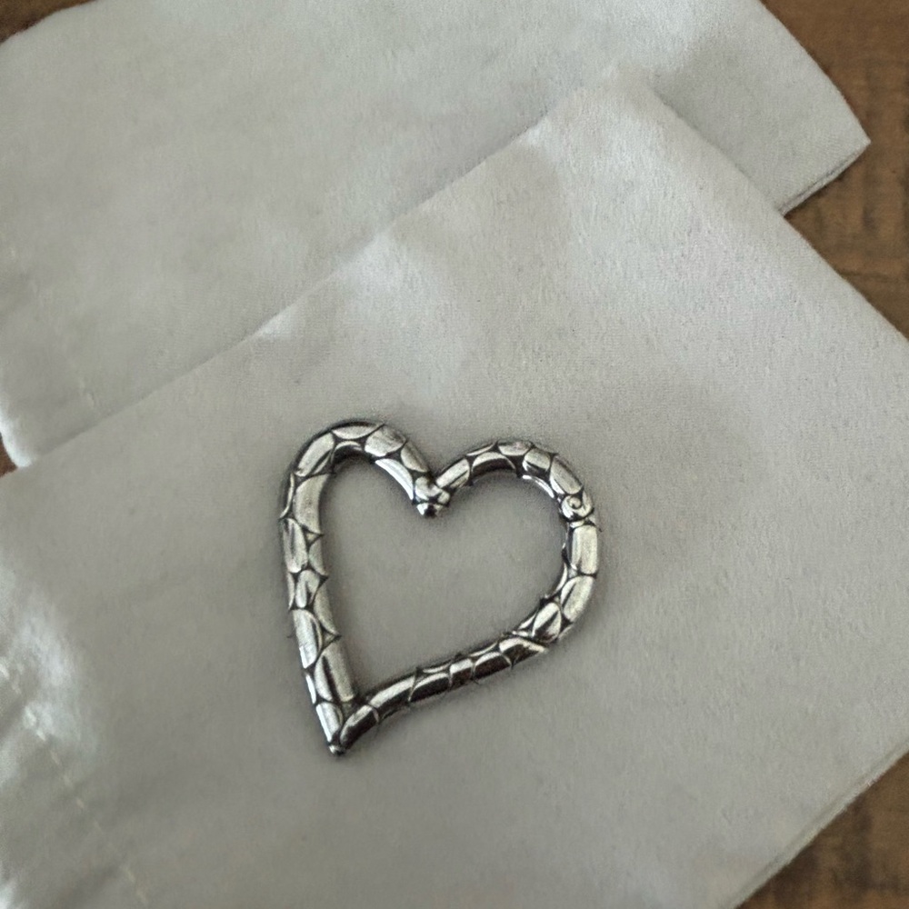 Brighton Silver Textured Heart Key ring/clasp